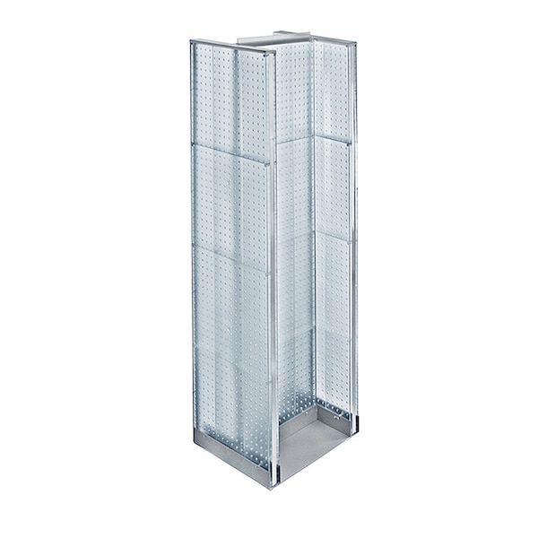 H-Unit Pegboard Floor Display on Revolving Base. Spinner Rack Stand.